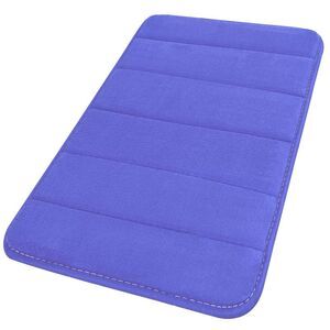 Velvet Memory Foam Bath Mat Soft Absorbent Bath Mat 24" x 16" Blue
